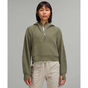 lululemon olive green 1/2 zip scuba hoodie - size M/L